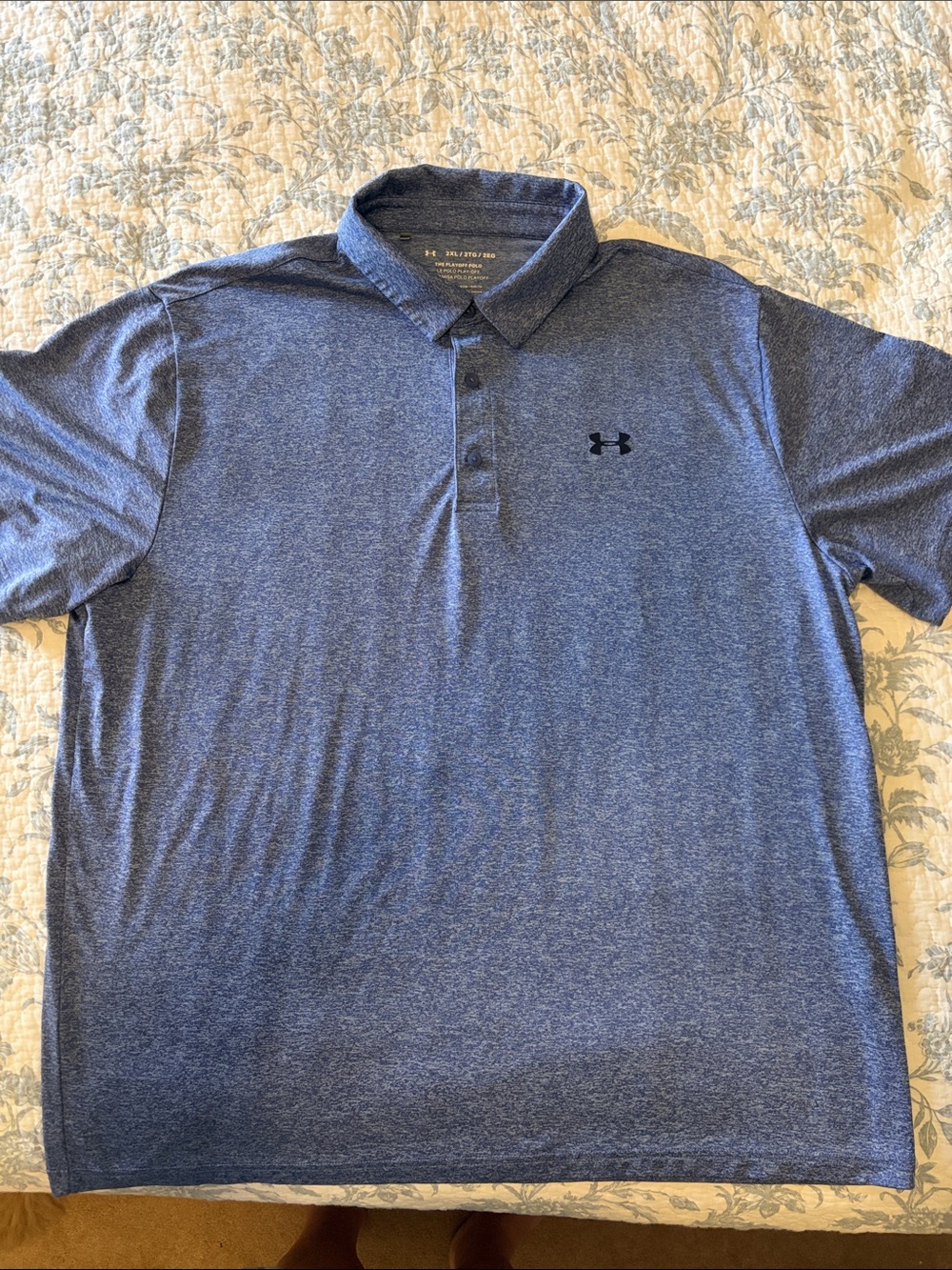 Under Armour Men's Heathered Blue Polo
